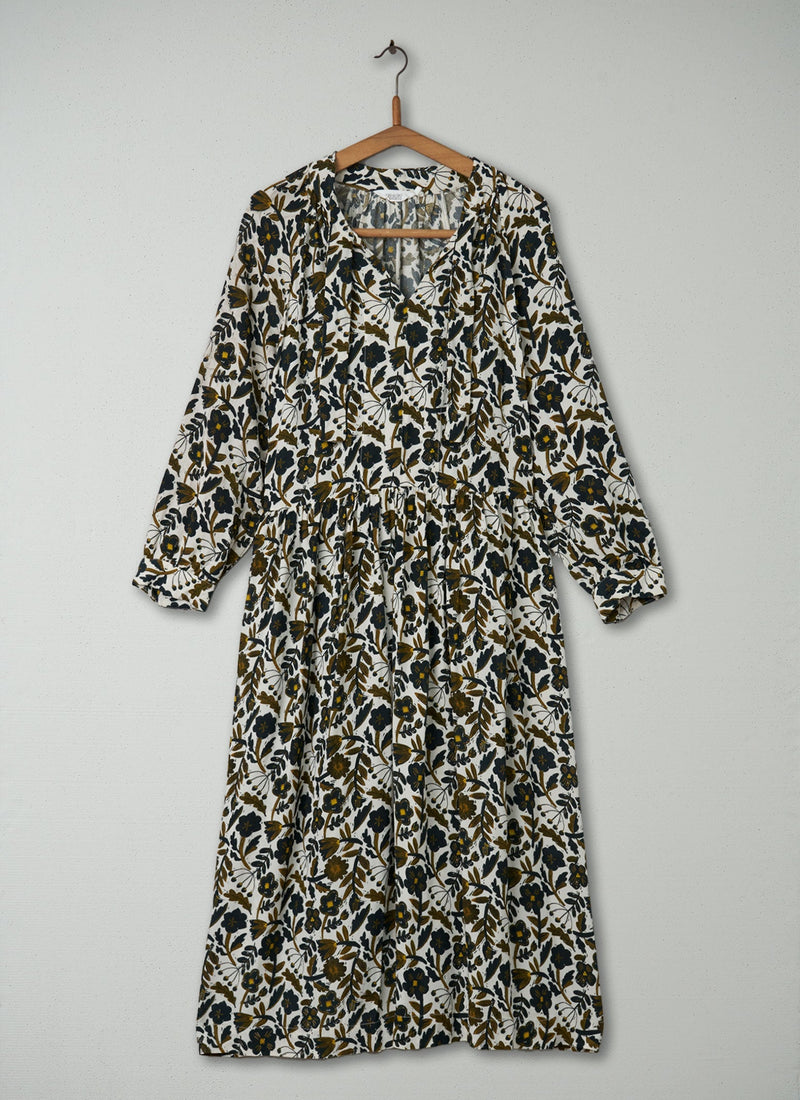 Reworn Tie Front Crepe Dress Size 18 (403) | Oil/Birch
