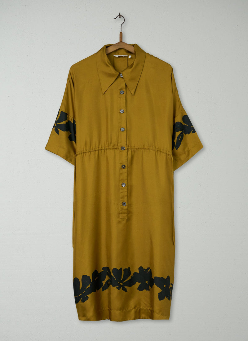 Reworn Border Print Silk Dress Size S (1374) | Multi