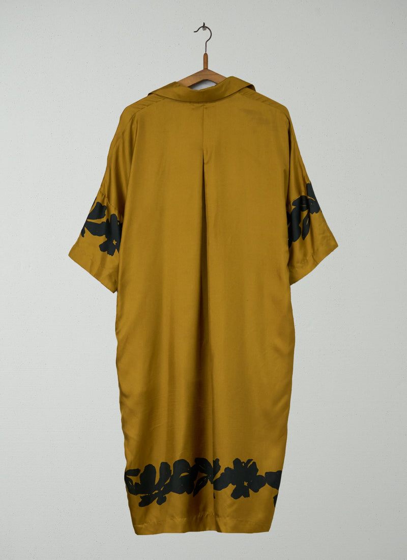 Reworn Border Print Silk Dress Size S (1541) | Multi