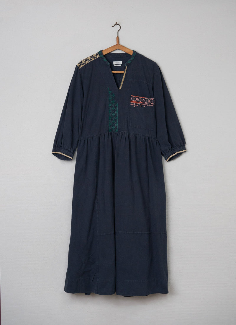 Reworn Embroidered Dress Size 12 (073) | Slate