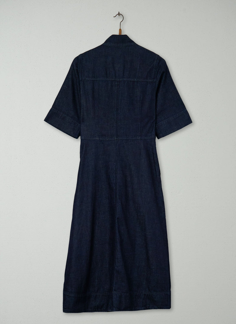 Reworn Denim Utility Dress Size 6 (2092) | Indigo