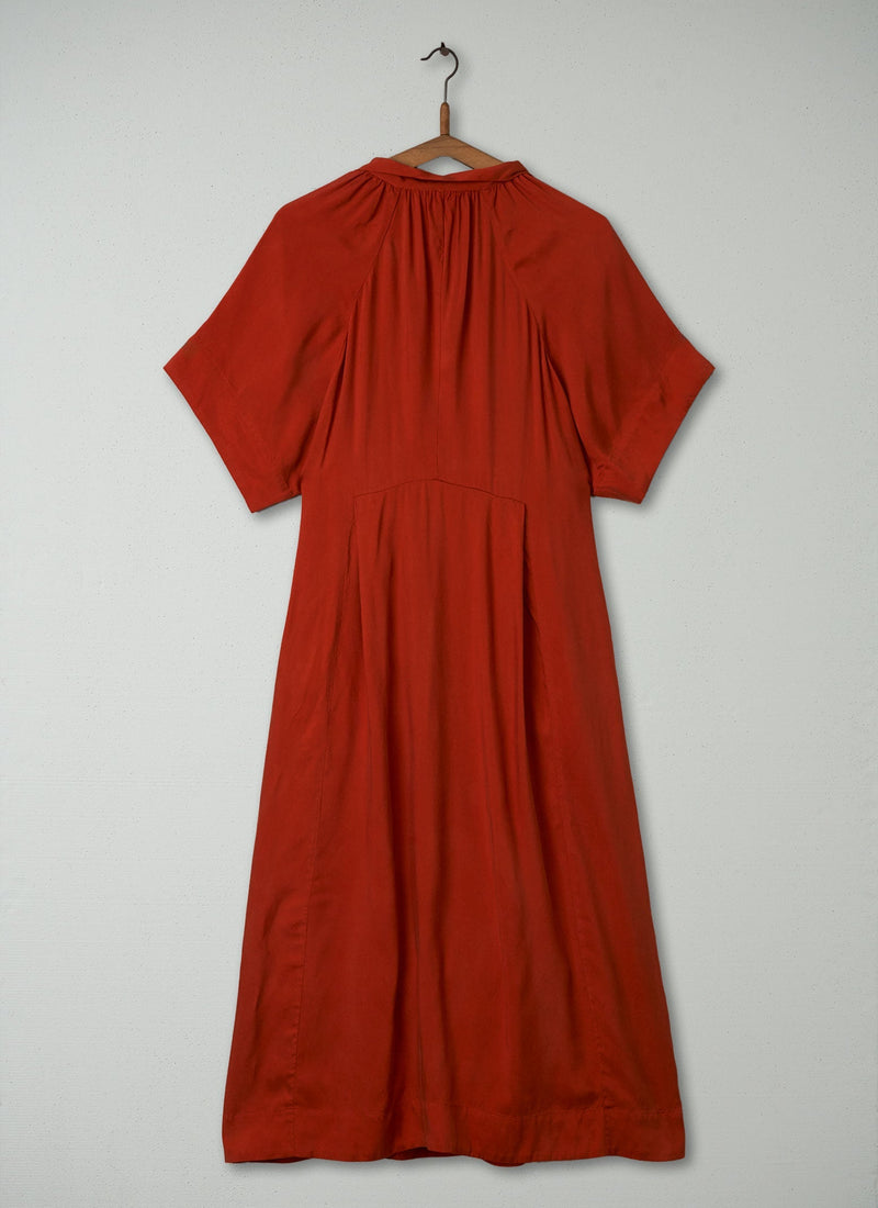 Reworn Tie Neck Dress Size 10 (382) | Nasturtium