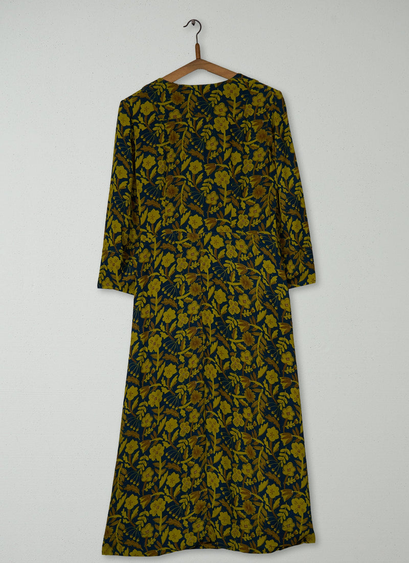 Reworn Floral Fluid Crepe Dress Size 12 (1612) | Multi