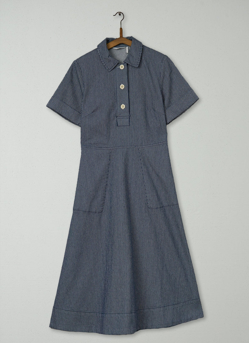 Reworn Stripe Cotton Shirt Dress Size 6 (1513) | Multi