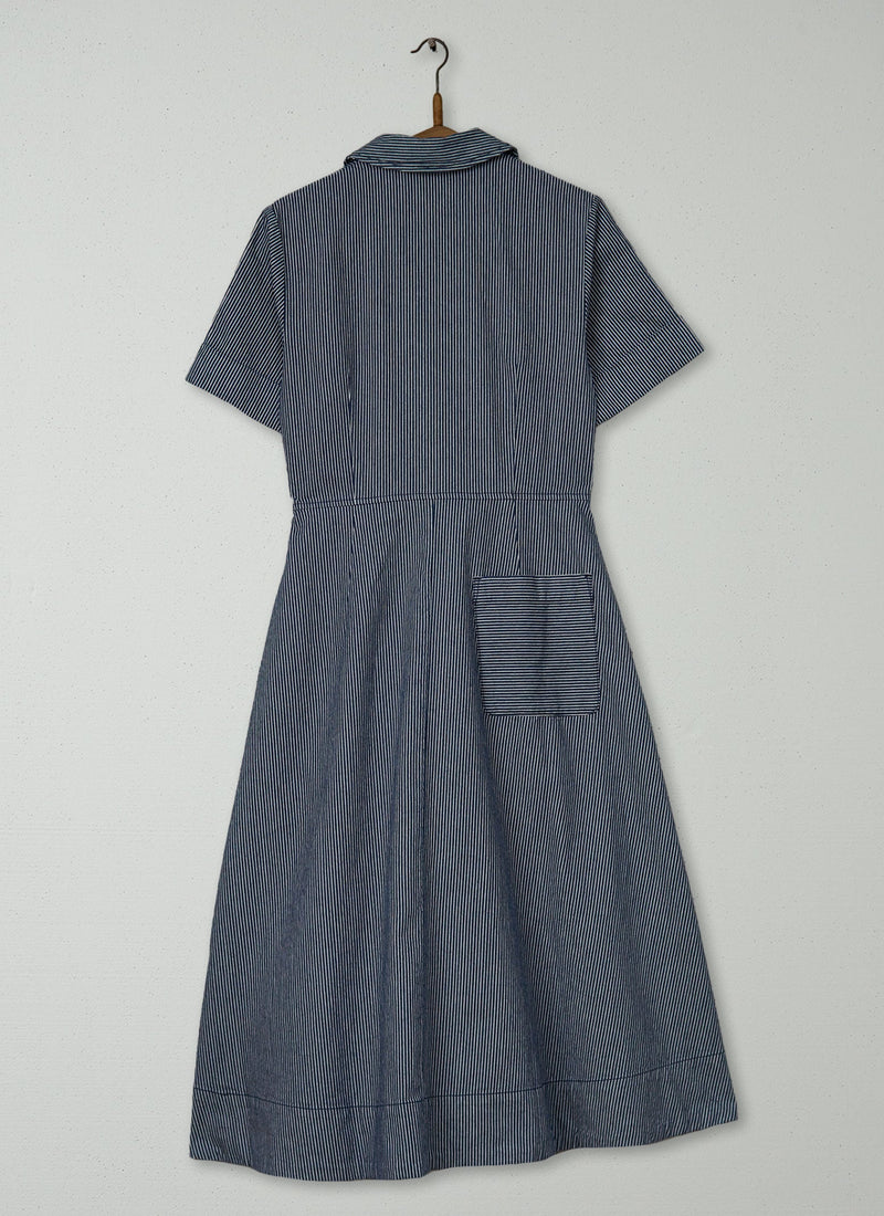 Reworn Stripe Cotton Shirt Dress Size 6 (1545) | Multi