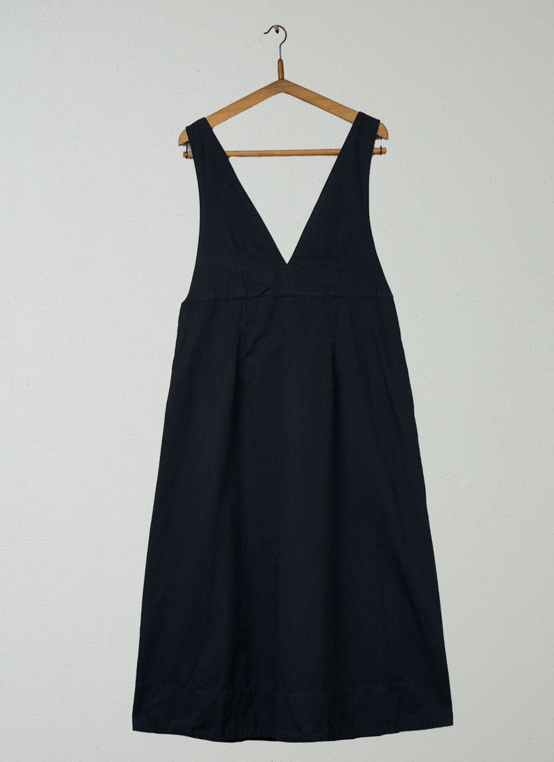 Reworn Cotton Linen Pinafore Dress Size 10 (1390) | Slate