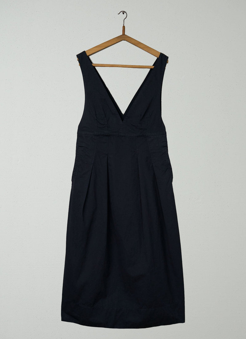 Reworn Cotton Linen Pinafore Dress Size 10 (1390) | Slate