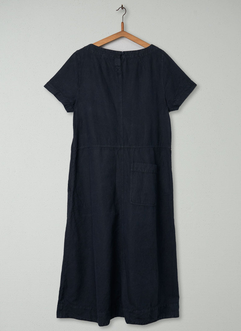 Reworn Cotton Linen Dress Size 14 (393) | Slate