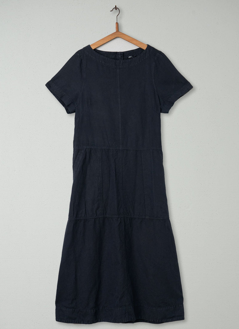 Reworn Cotton Linen Dress Size 14 (393) | Slate