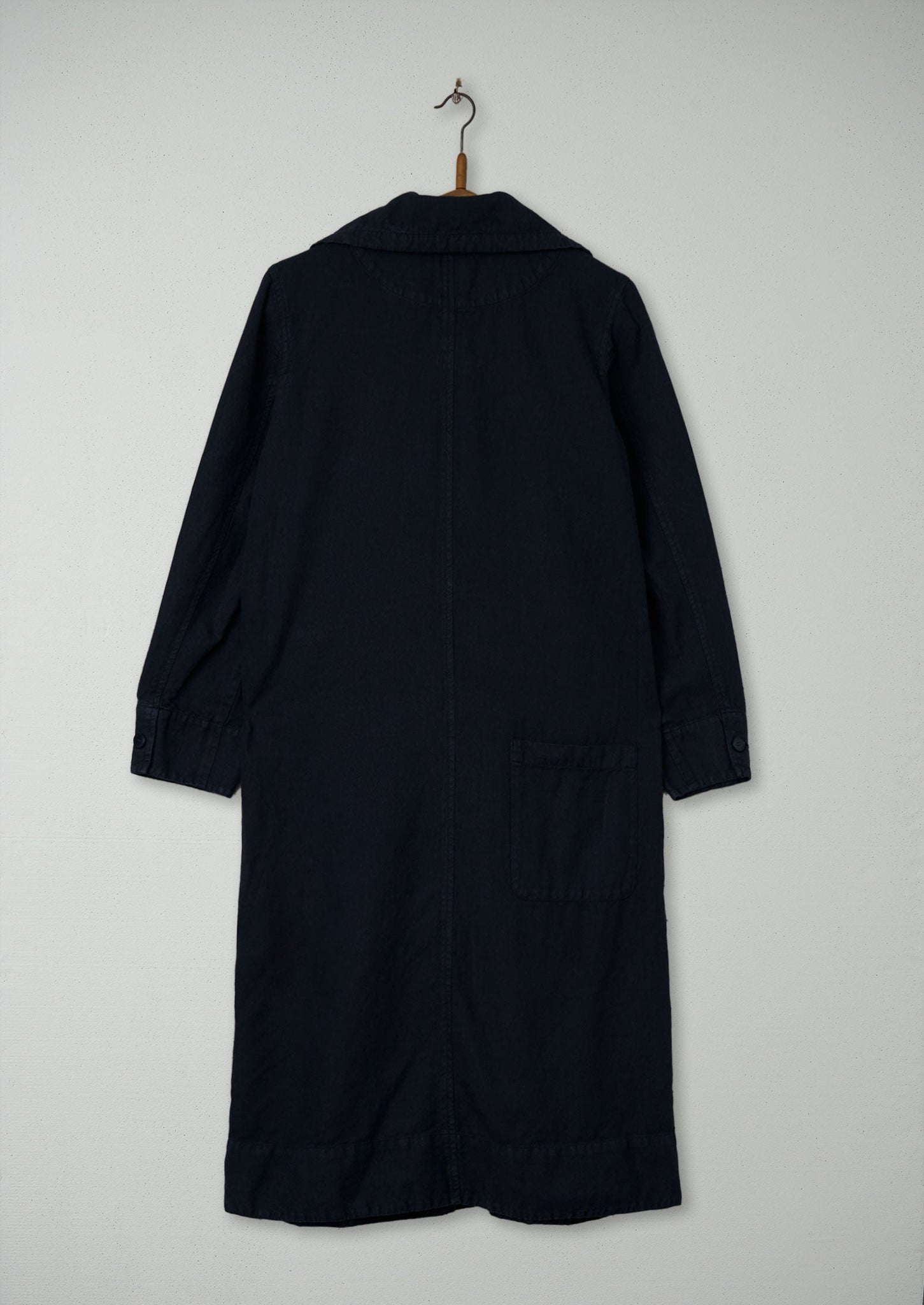 Reworn Drawstring Collar Dress Size S (787) | Navy