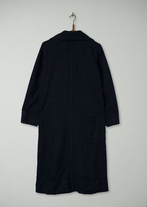 Reworn Drawstring Collar Dress Size S (787) | Navy