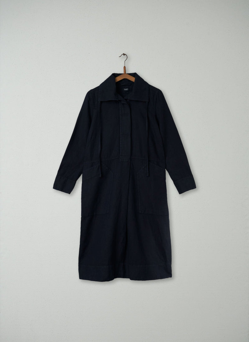 Reworn Drawstring Collar Dress Size XS (279) | Slate