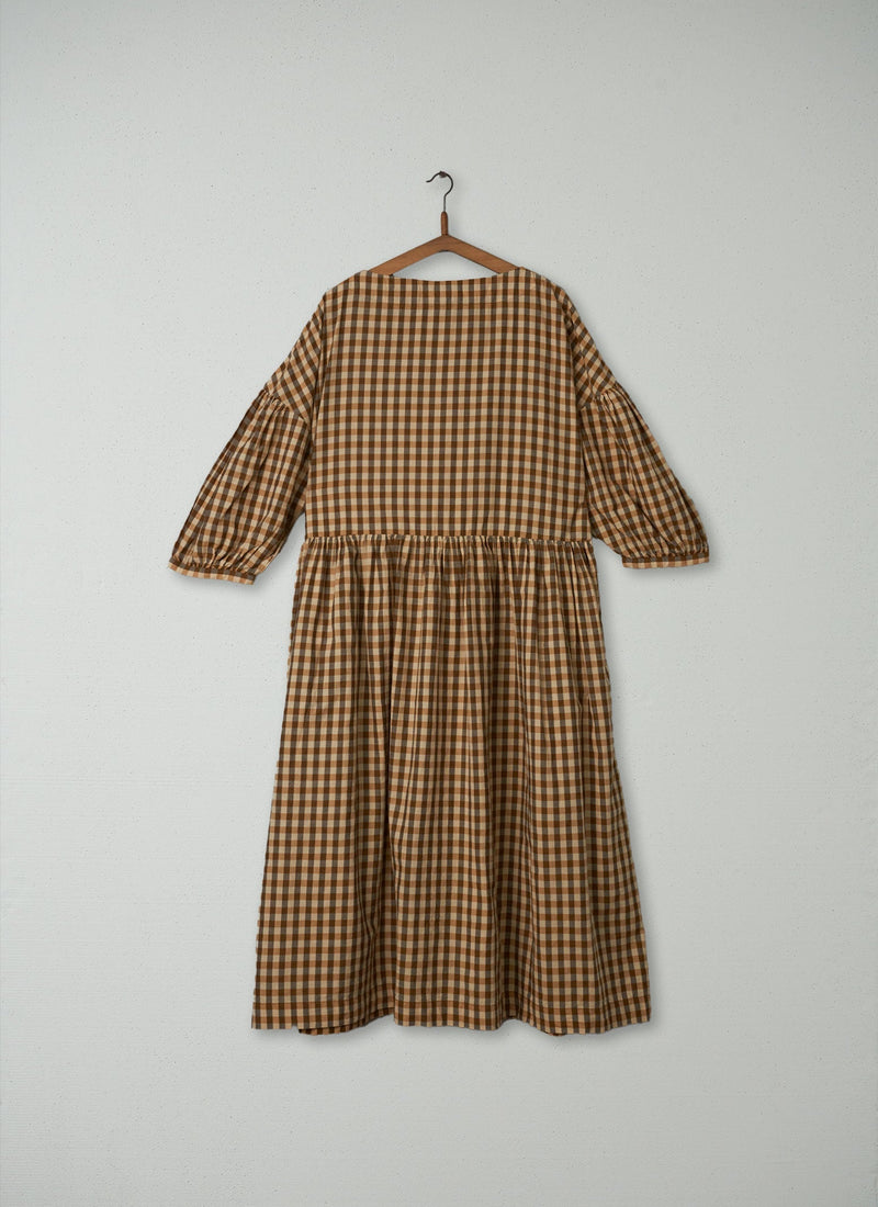 Reworn Gathered Sleeve Gingham Dress Size XL (253) | Bark