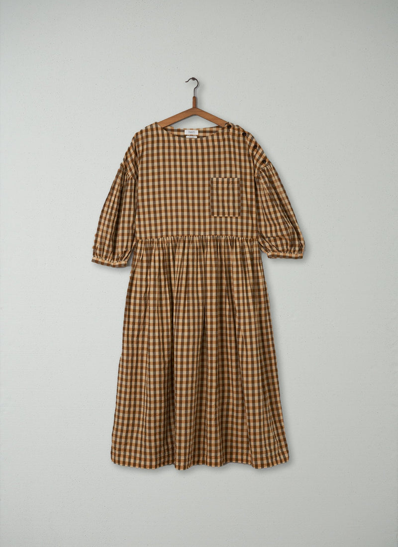 Reworn Gathered Sleeve Gingham Dress Size S (239) | Bark