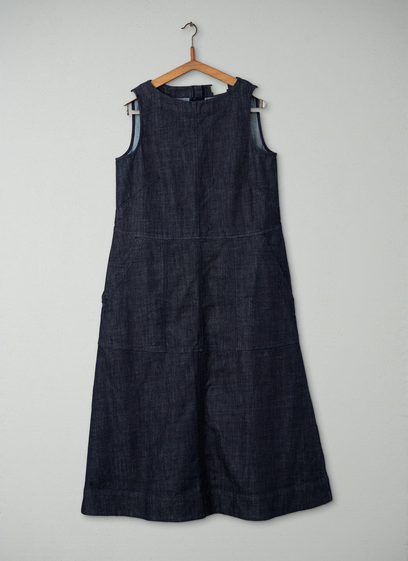 Reworn Indigo Denim Dress Size 12 (354) | Indigo