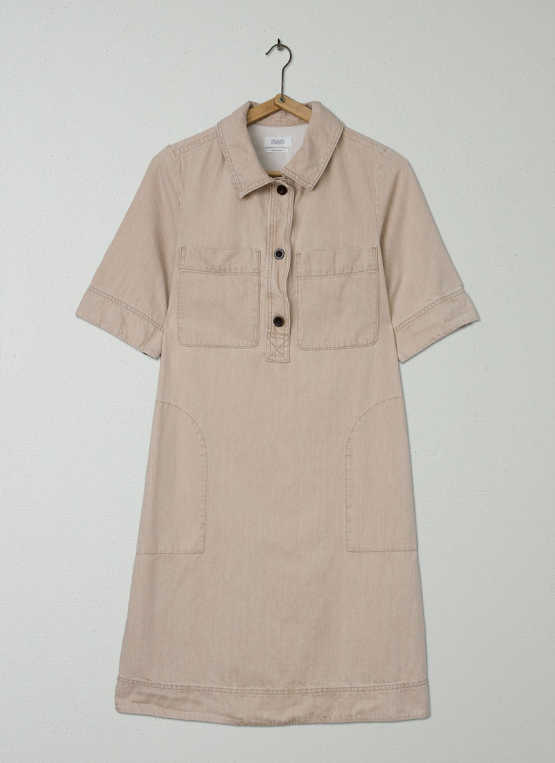 Reworn Denim Utility Dress Size 6 (1507) | Clay
