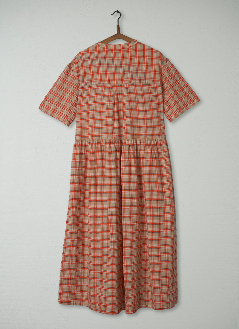 Reworn Molloy Check Cotton Dress Size M (1544) | Multi