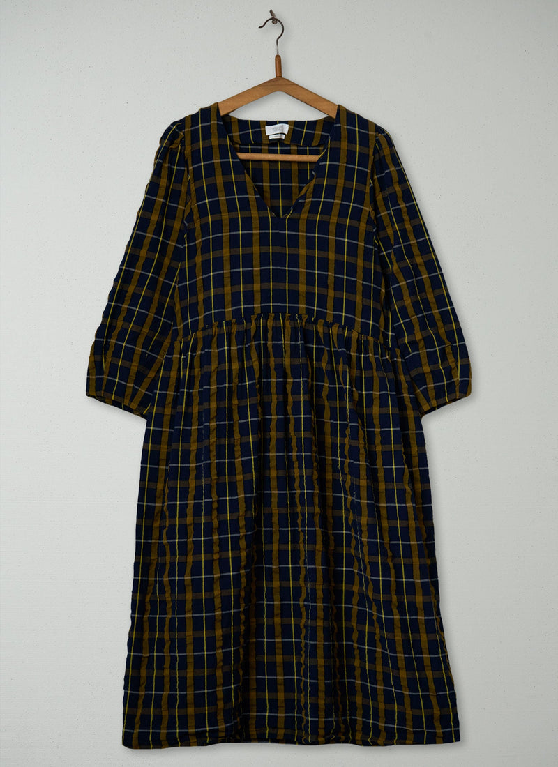 Reworn Check Cotton Dress Size 18 (1994) | Multi