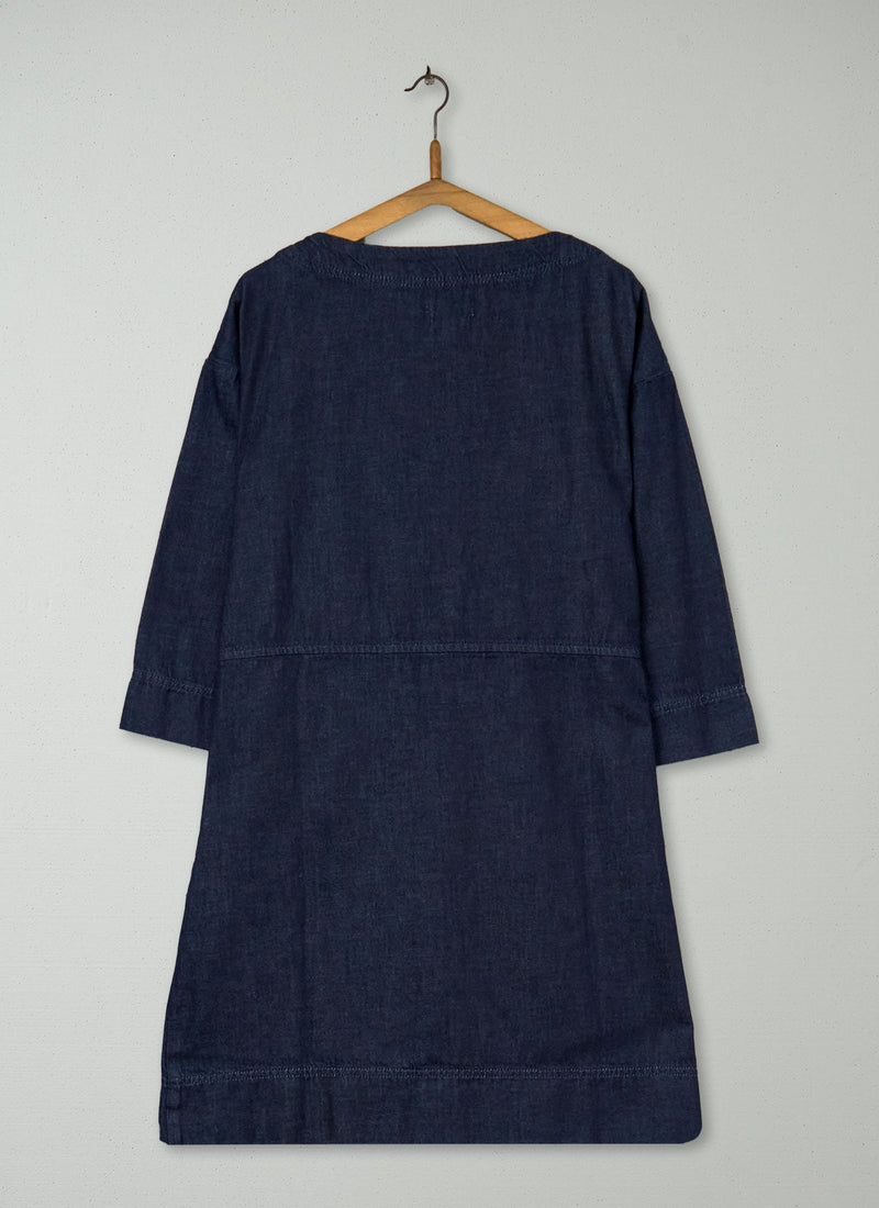 Reworn Denim Tunic Dress Size S (1530) | Indigo
