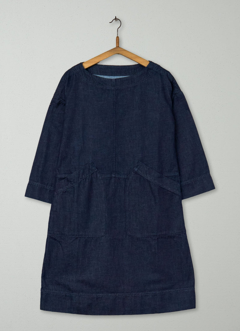 Reworn Denim Tunic Dress Size S (1530) | Indigo