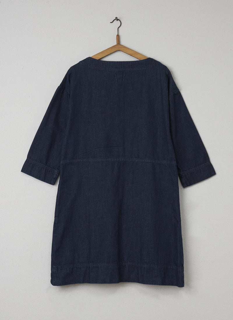 Reworn Denim Tunic Dress Size XXS (043) | Indigo