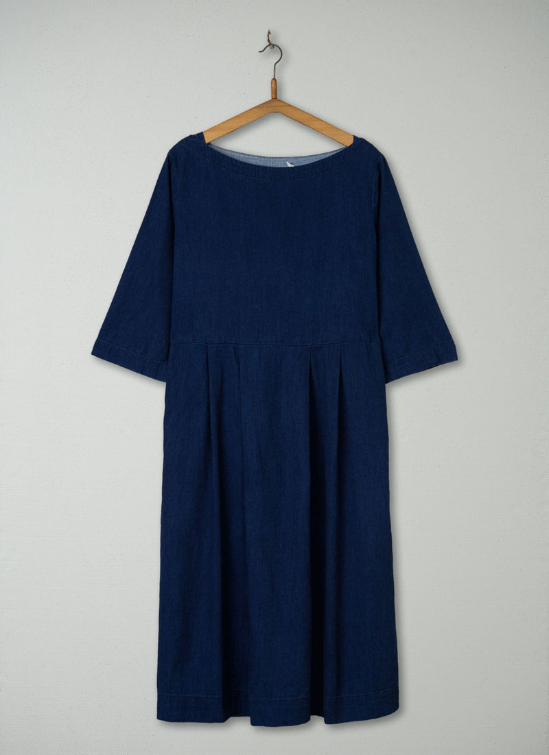 Reworn Indigo Twill Dress Size 4 (2097) | Indigo
