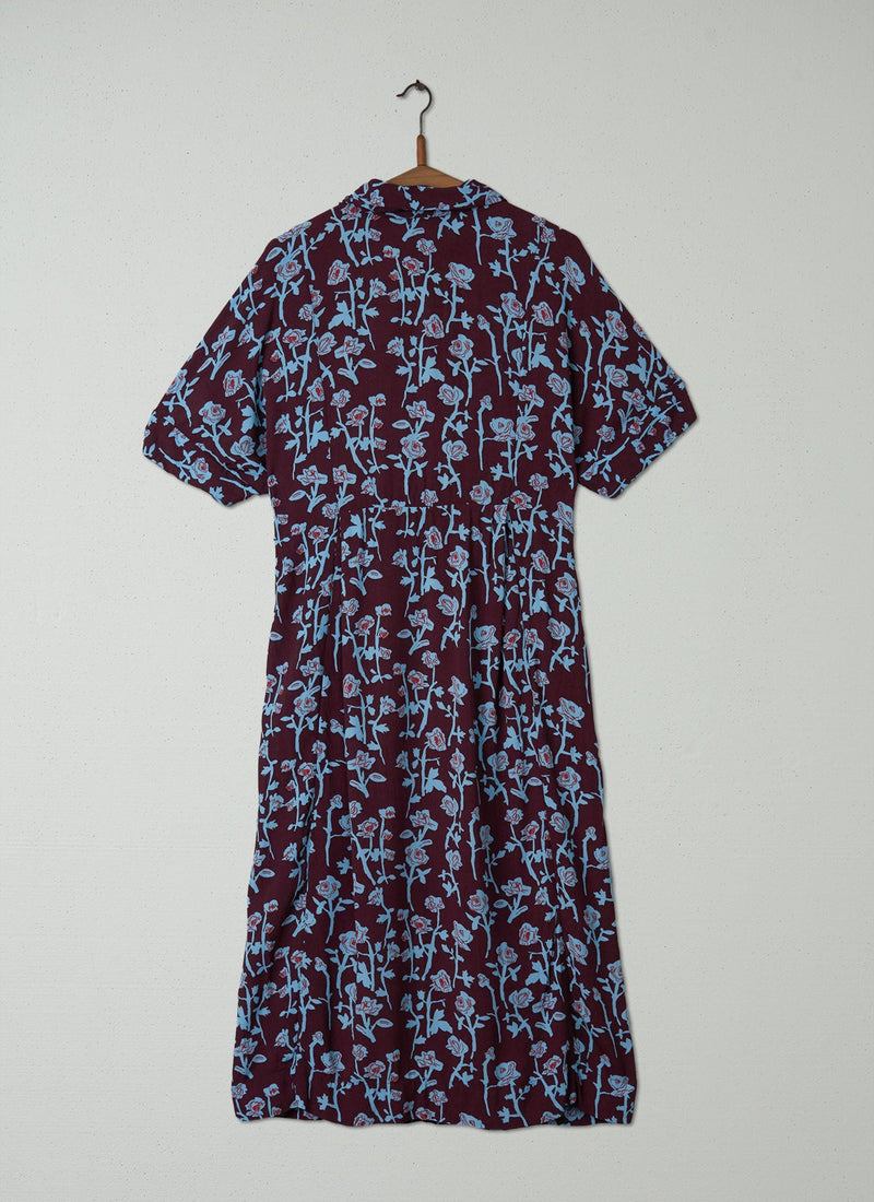 Reworn Print Crepe Dress Size L (320) | Multi