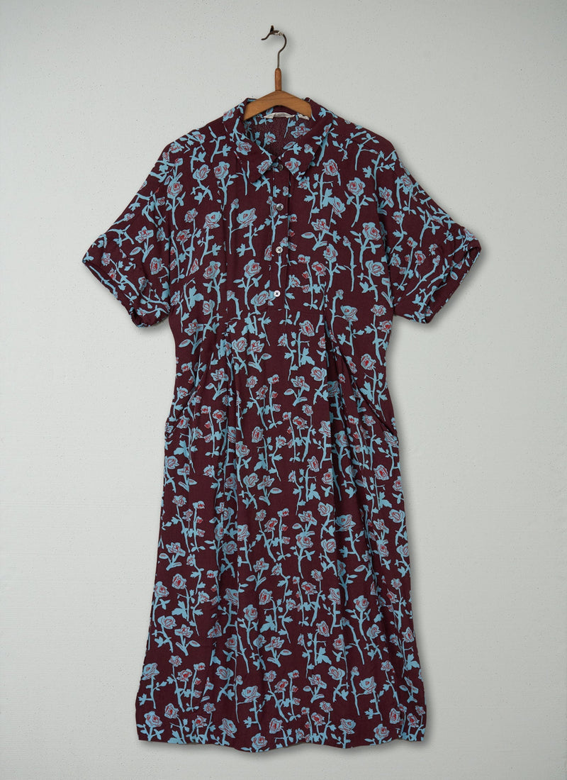 Reworn Print Crepe Dress Size S (475) | Multi