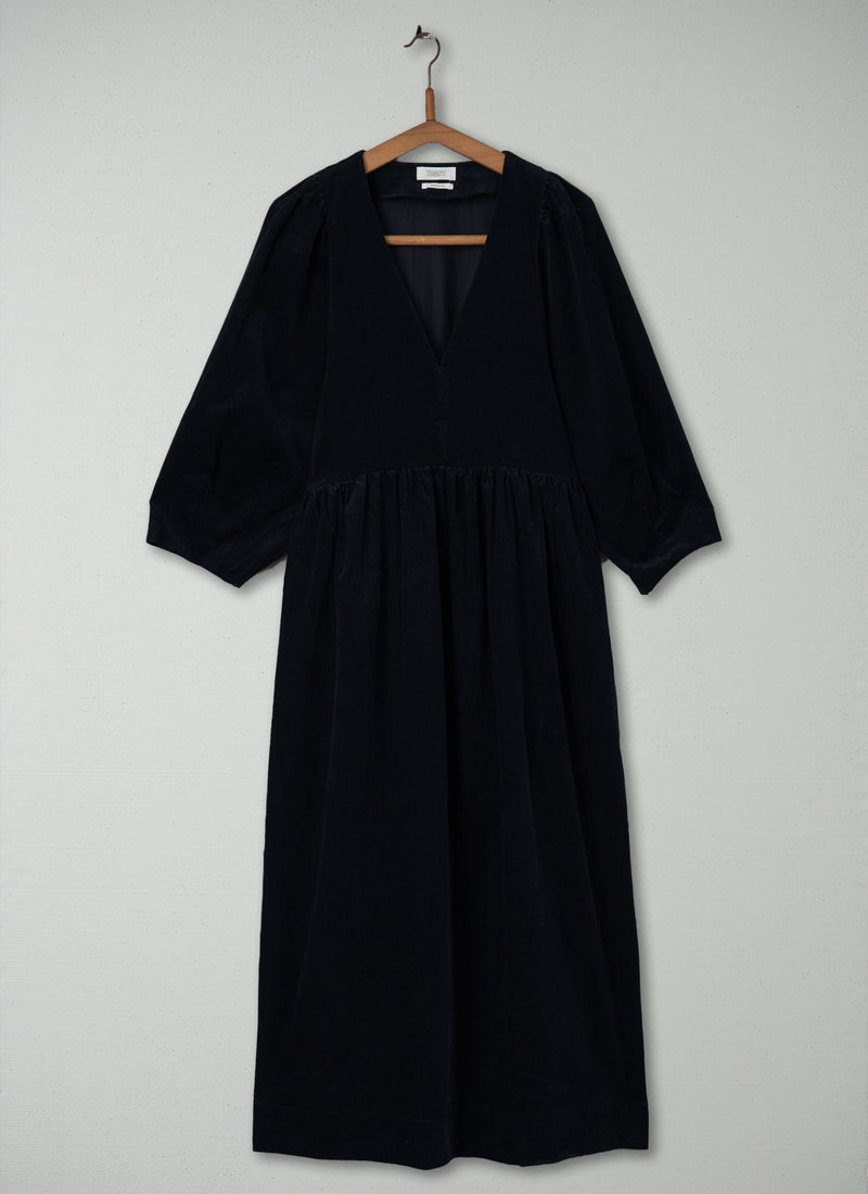 Reworn Needlecord Dress Size M (479) | Blue Slate