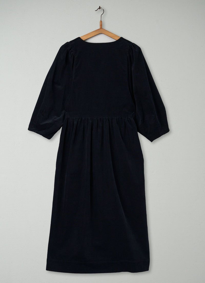 Reworn Needlecord Dress Size M (435) | Navy