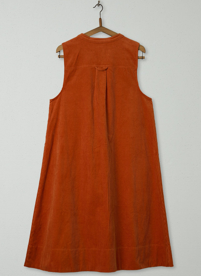 Reworn Cord Sleeveless Tunic Dress Size L (1628) | Auburn