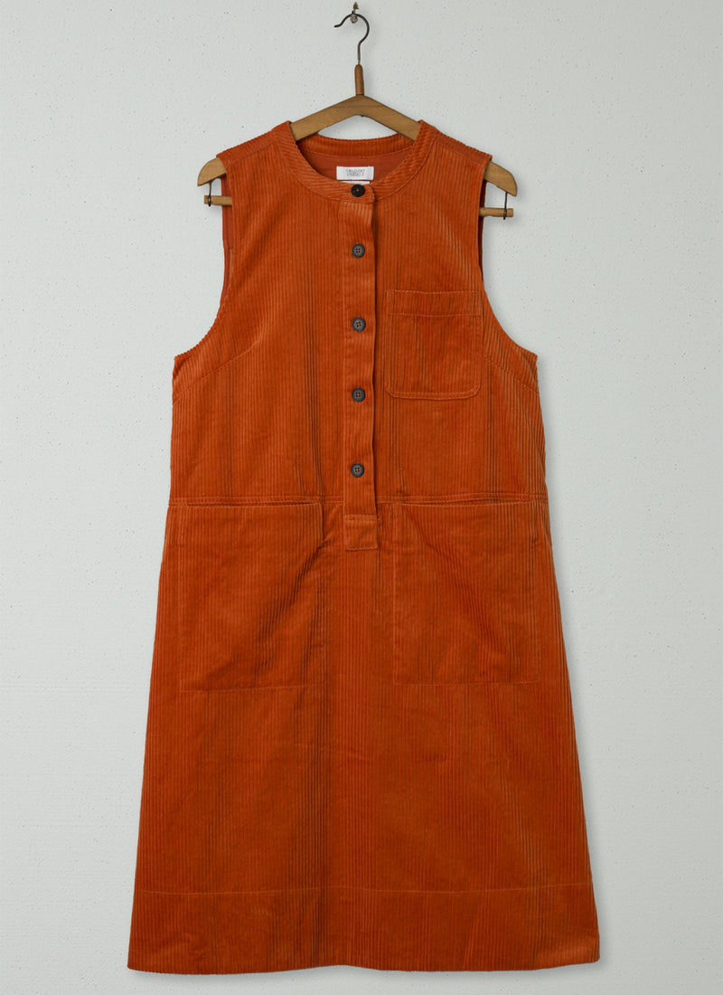 Reworn Cord Sleeveless Tunic Dress Size L (1628) | Auburn