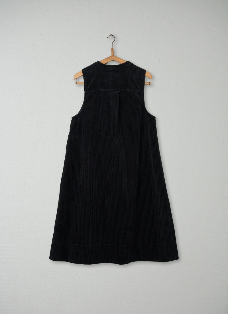 Reworn Cord Sleeveless Tunic Dress Size S (159) | Brown Slate