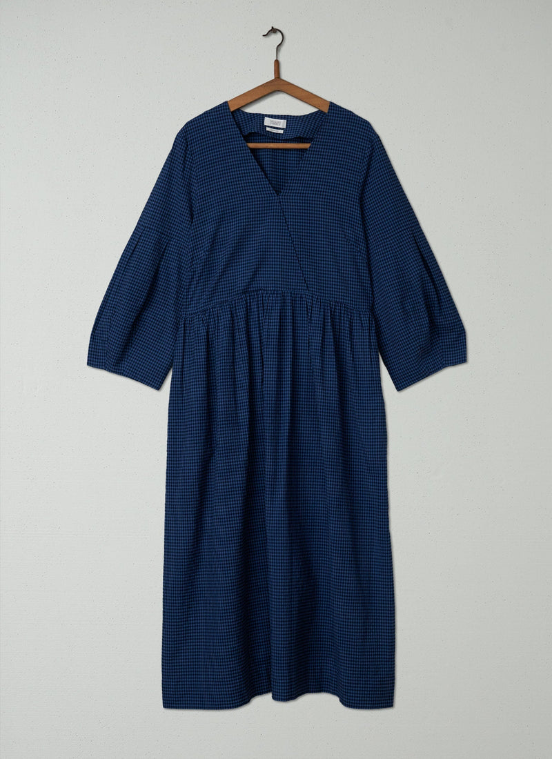 Reworn Gingham Dress Size 14 (306) | Blue
