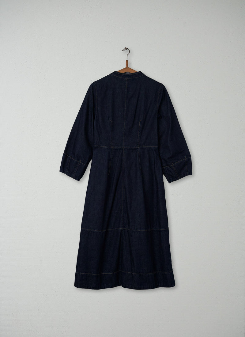 Reworn Denim Neat Shirt Dress Size 10 (164) | Indigo