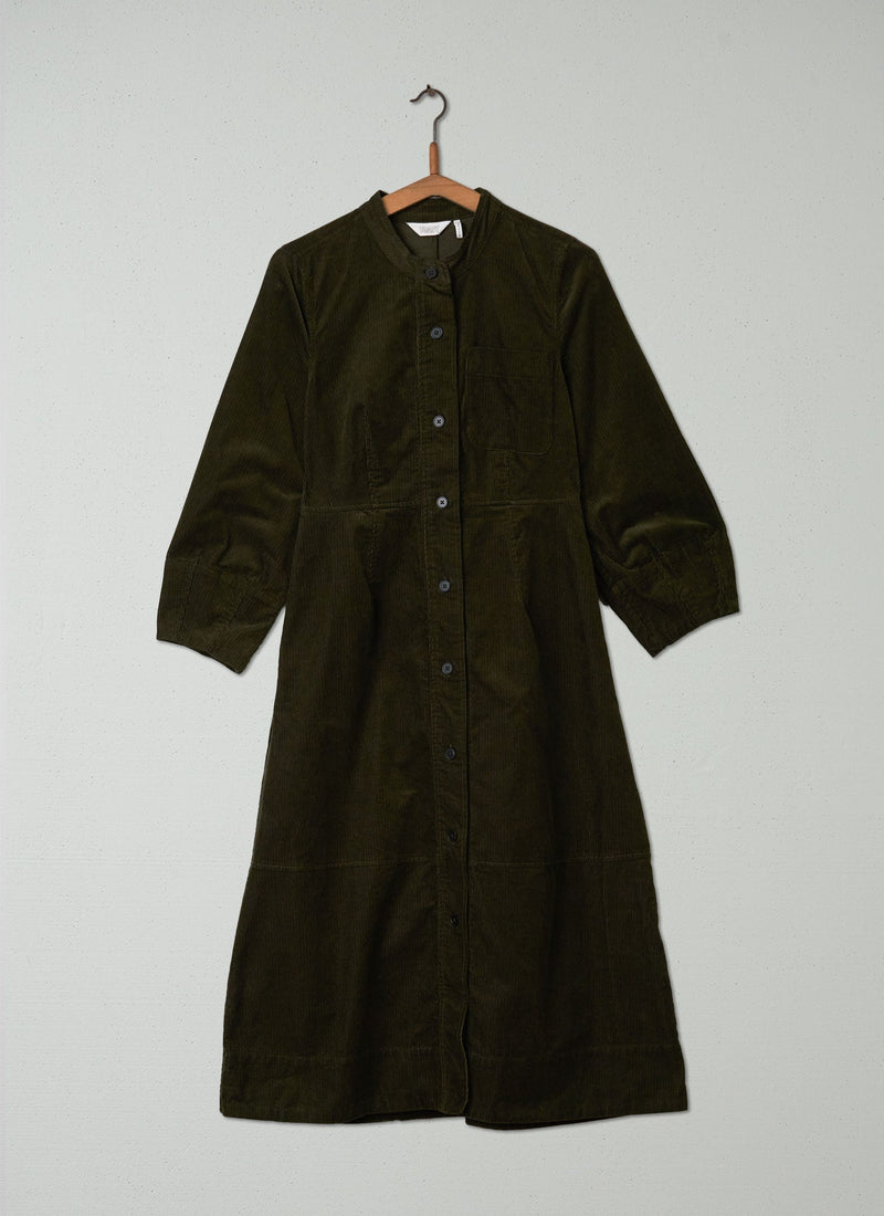 Reworn Organic Cord Neat Dress Size 6 (189) | Green