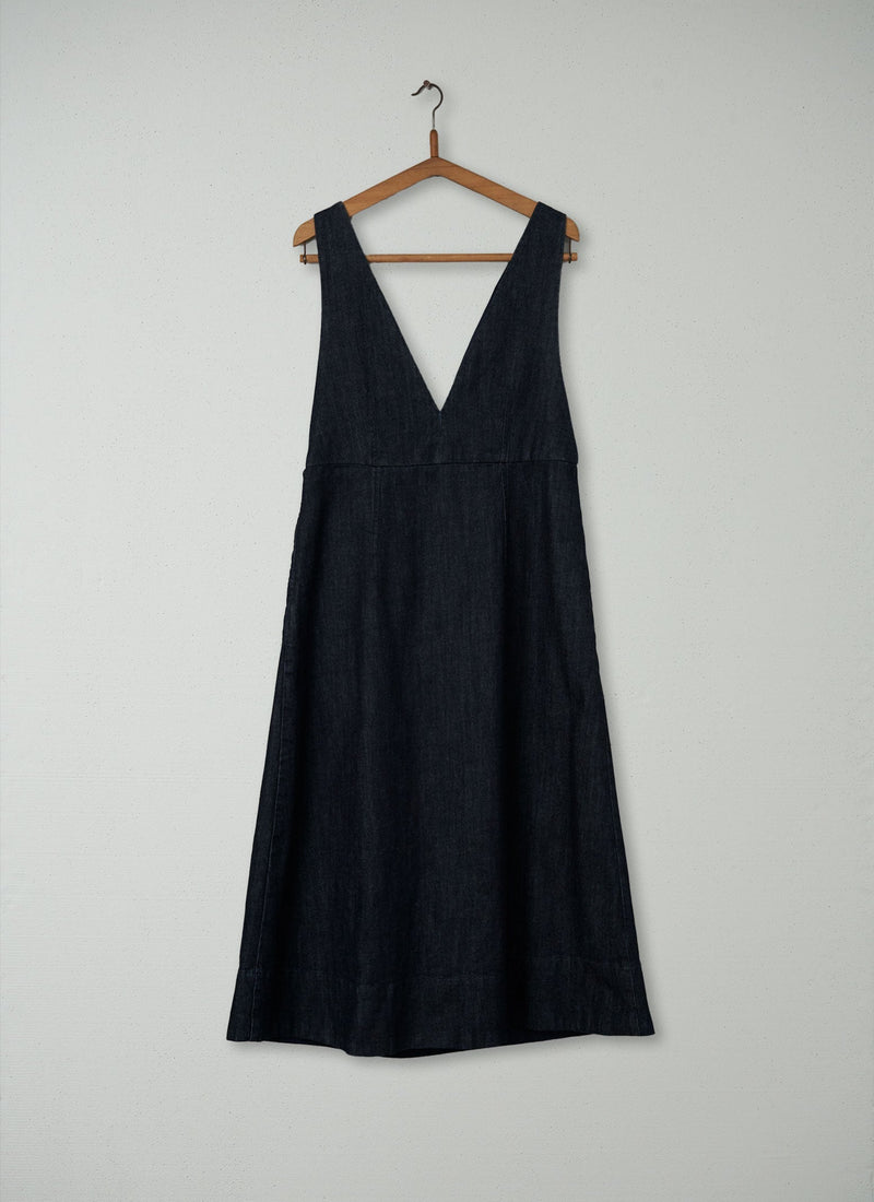 Reworn Indigo Denim Dress Size 12 (177) | Indigo