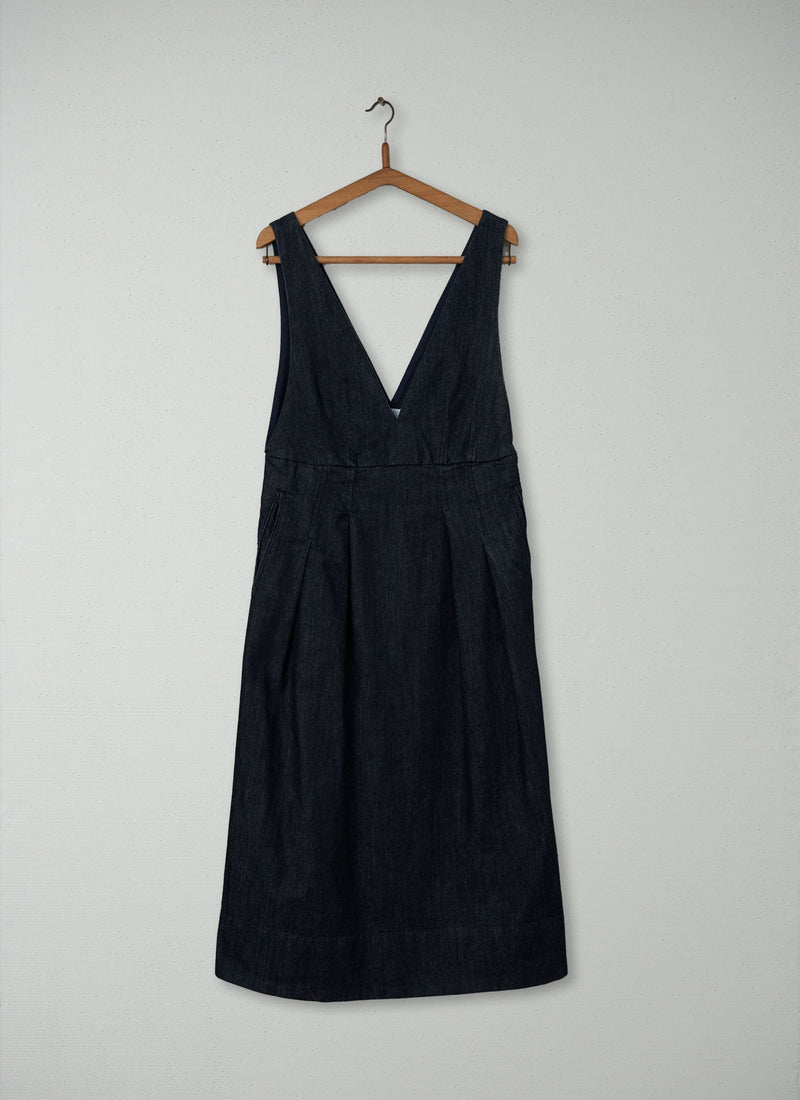 Reworn Indigo Denim Dress Size 12 (177) | Indigo
