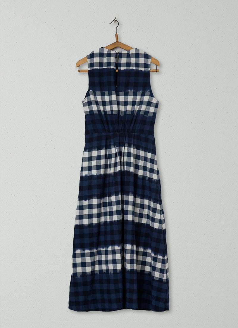 Reworn Dip Dye Gingham Cotton Dress Size 6 (2155) | Multi