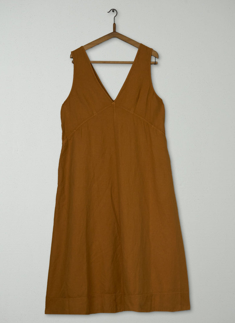 Reworn Cotton Linen Twill Dress Size 10 (1893) | Butterscotch