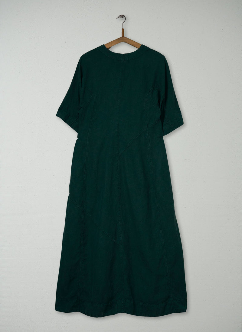 Reworn Lyocell Linen Dress Size 4 (1780) | Basalt