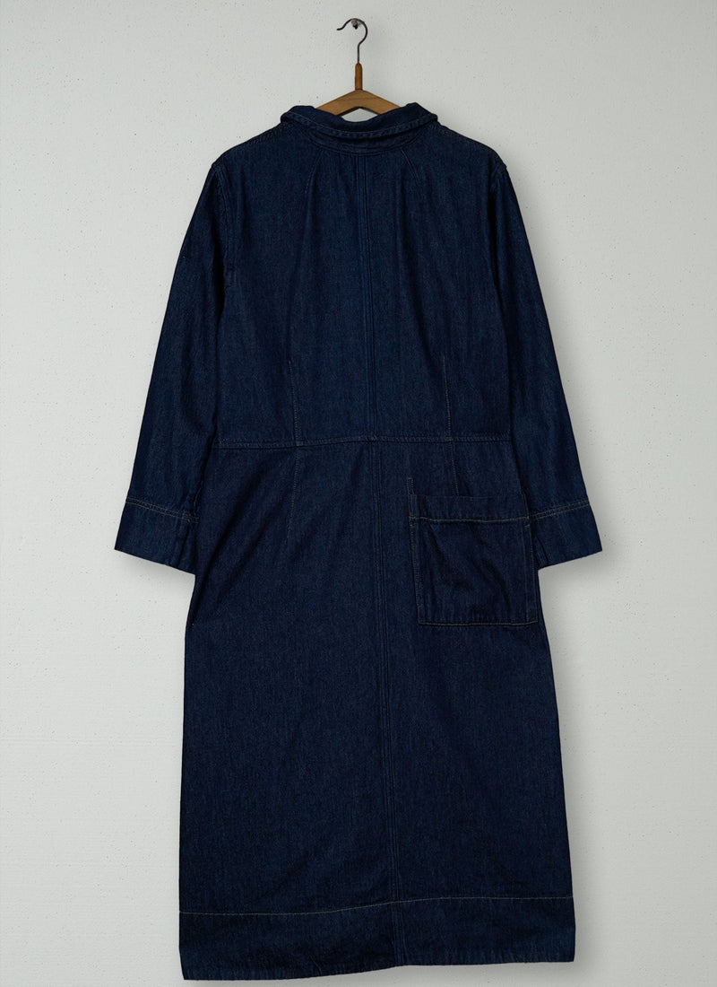 Reworn Denim Hemp Dress Size 18 (1542) | Indigo