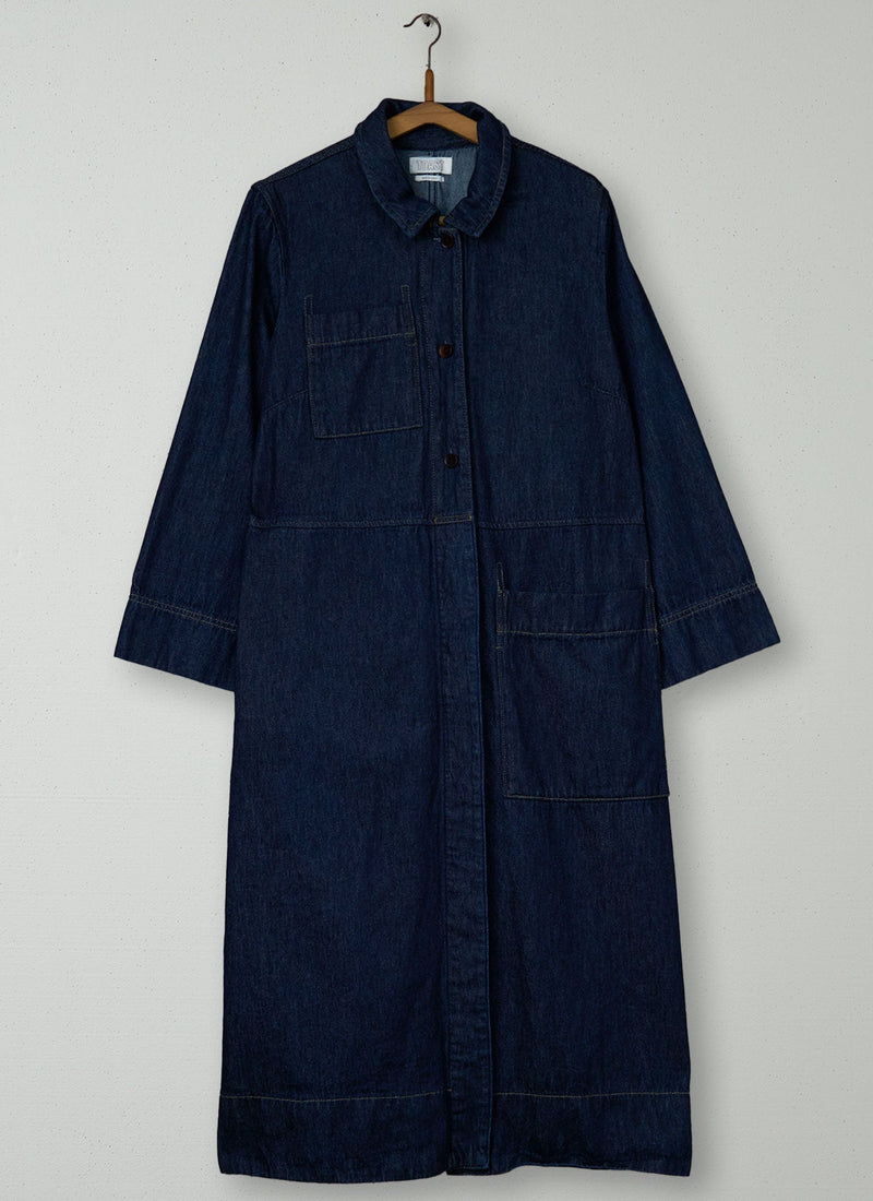 Reworn Denim Hemp Dress Size 18 (1542) | Indigo