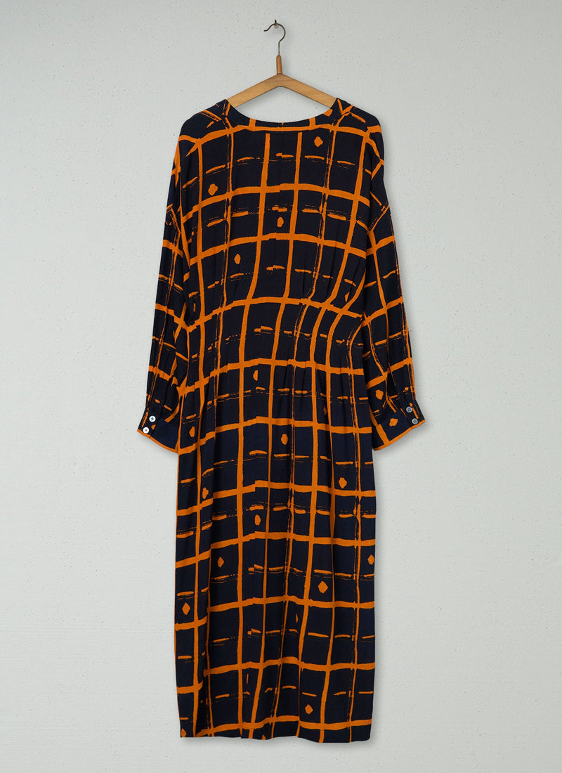 Reworn Diamond Dot Print Dress Size 18 (1181) | Dark Navy