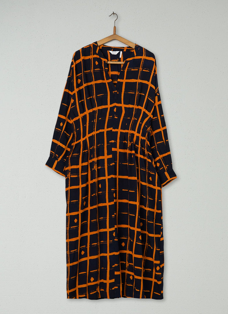 Reworn Diamond Dot Print Dress Size 18 (1181) | Dark Navy