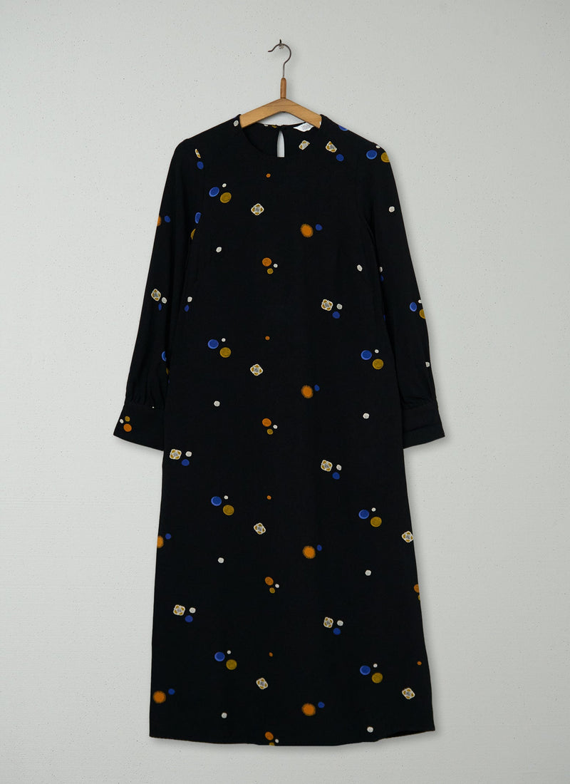 Reworn Dot Print Column Dress Size 8 (1299) | Multi
