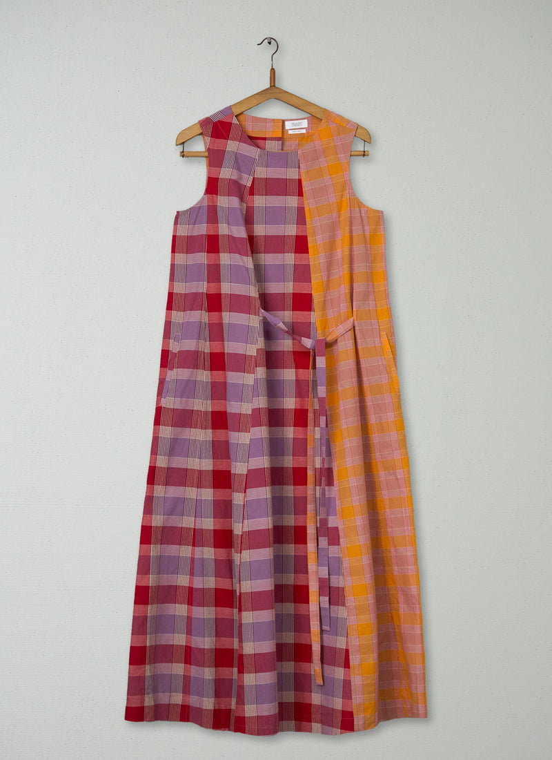 Reworn Panelled Check Dress Size 10 (1638) | Multi