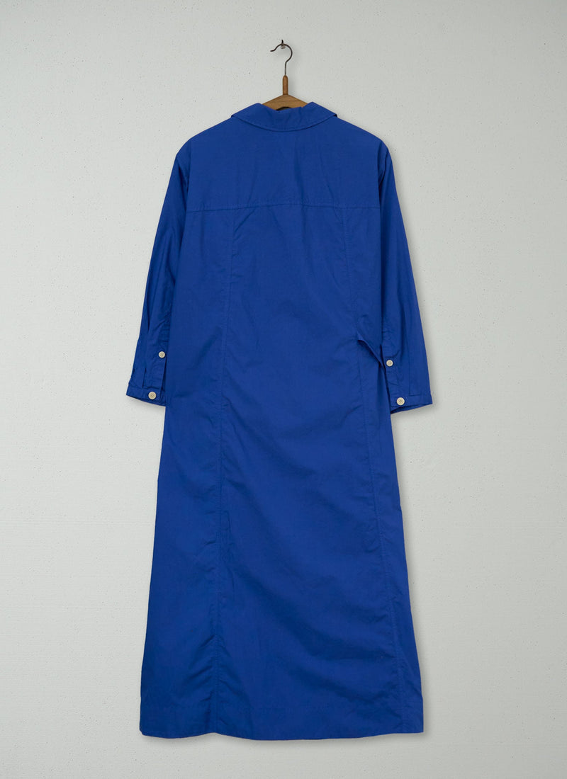 Reworn Cotton Poplin Shirt Dress Size M (1293) | French Blue