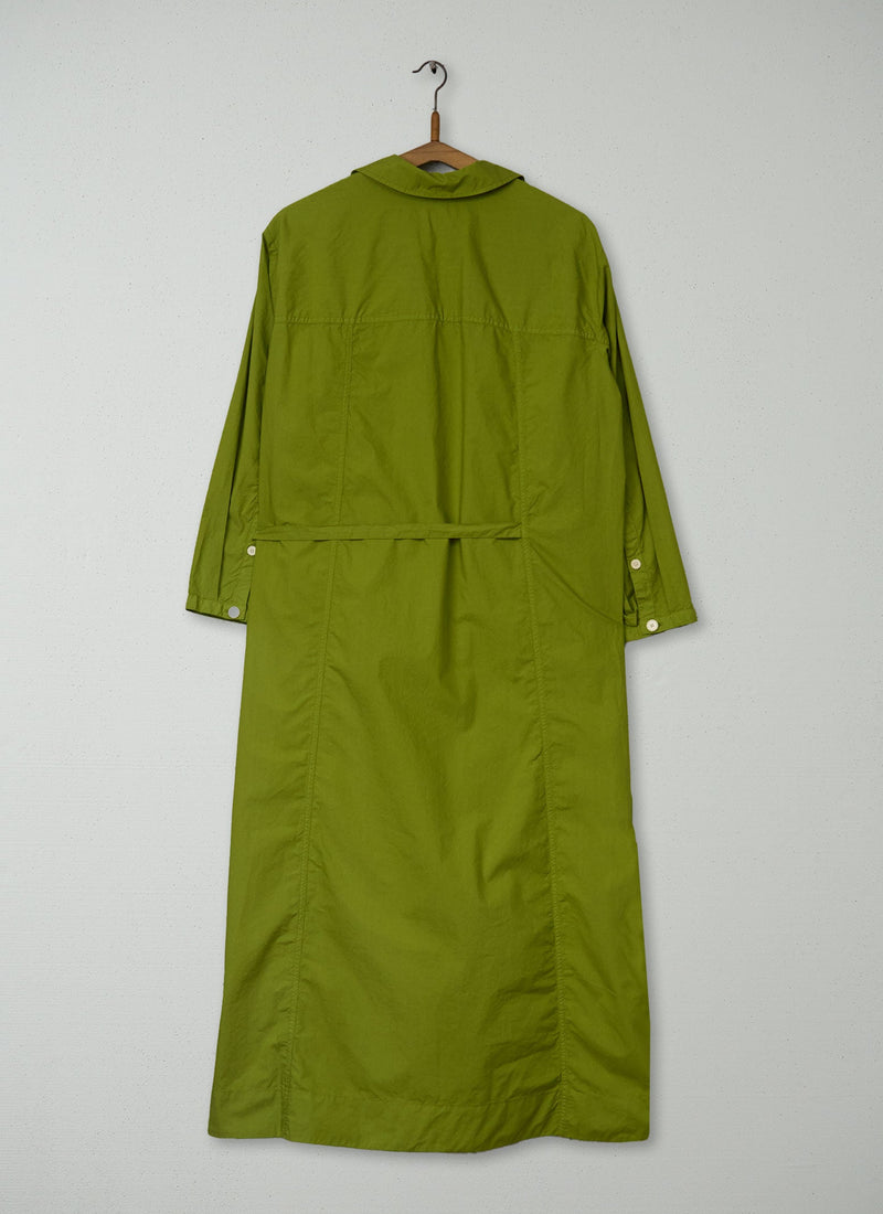 Reworn Cotton Poplin Shirt Dress Size M (1384) | Olive