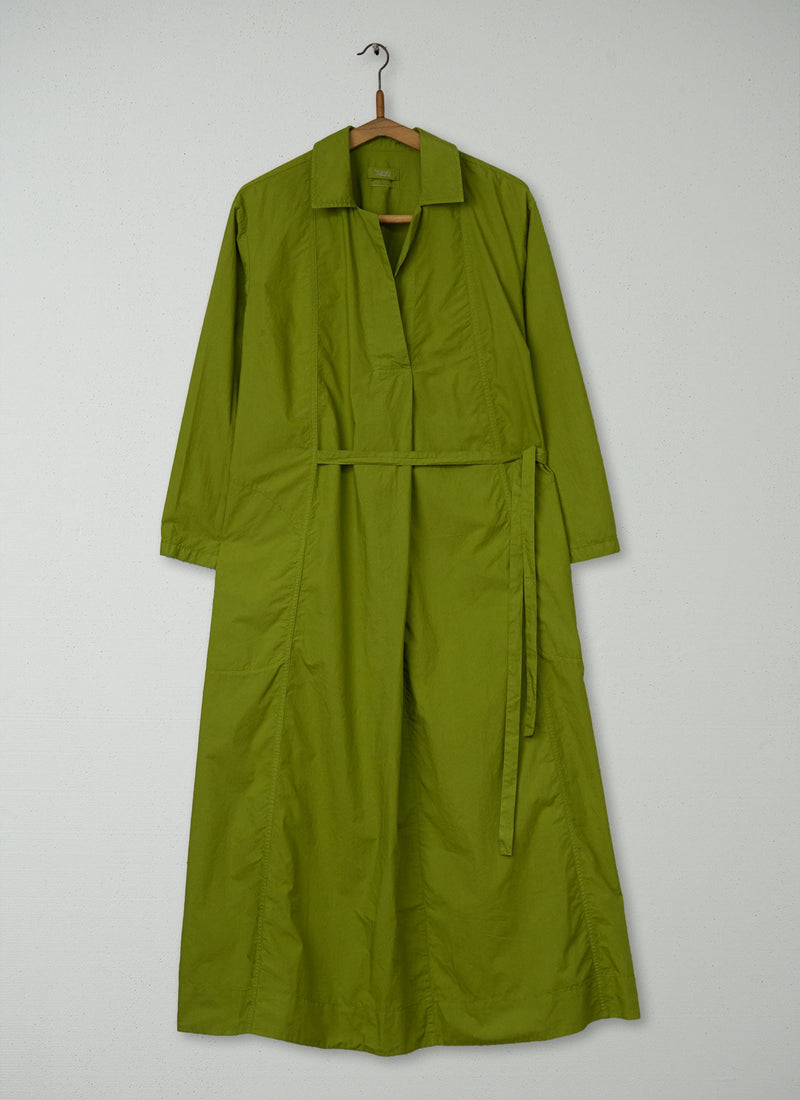 Reworn Cotton Poplin Shirt Dress Size M (1384) | Olive